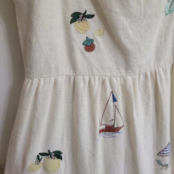 Embroidered Cream Sundress - Picture 4 of 16